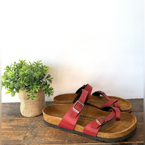 Birkenstock Shoes - Birkenstock Mayari Two Strap Buckle Toe Ring Sandals Size 38  US 7